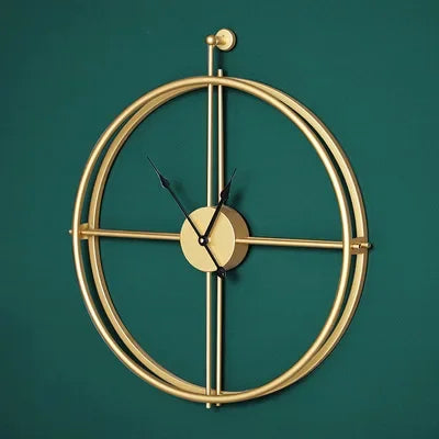 Grande Horloge Murale Design Luxe à Anneaux Sphériques