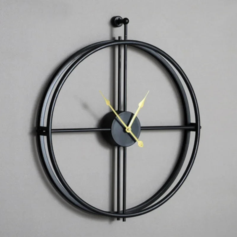 Grande Horloge Murale Design Luxe à Anneaux Sphériques