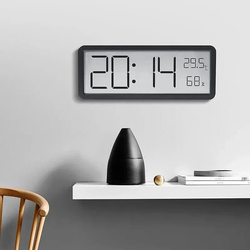 Horloge Murale Digitale LCD – Heure, Température, Humidité