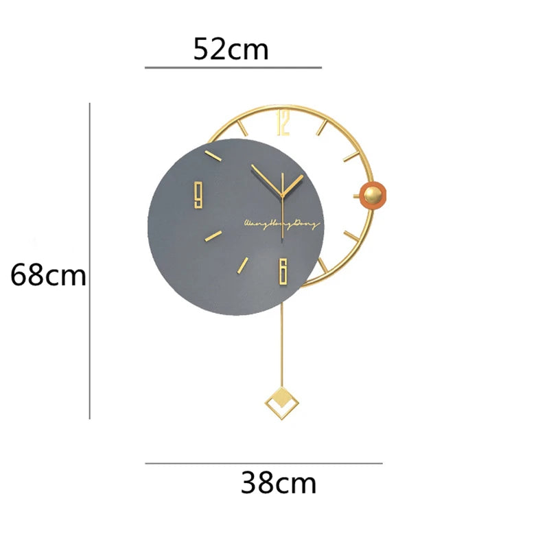 Grande Horloge Murale Design Nordique 3D – Style Contemporain
