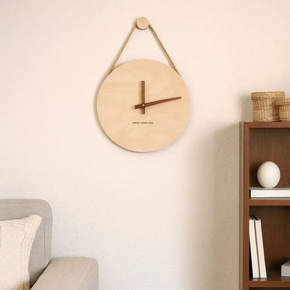 Horloge Murale silencieuse en Bois de Bouleau