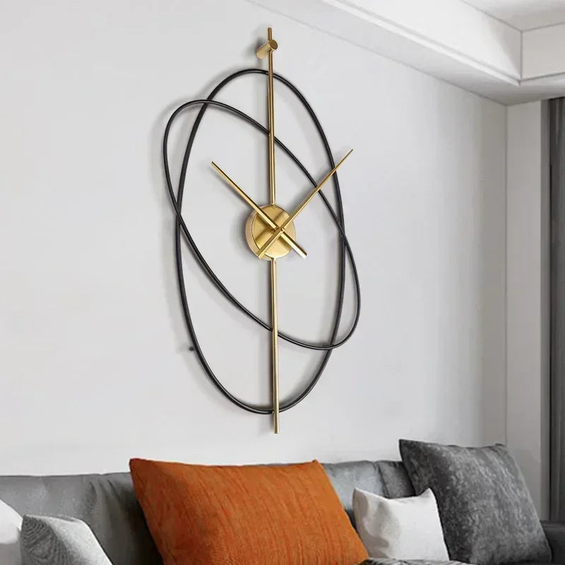 Horloge Murale Design Métal – Style Moderne avec Anneaux Décoratifs