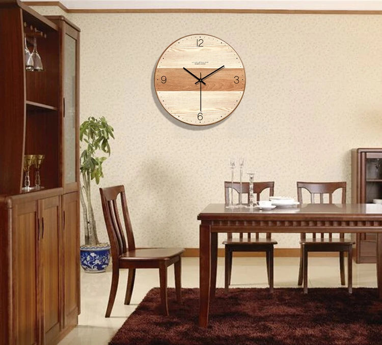 Horloge Murale en Bois Design Minimaliste