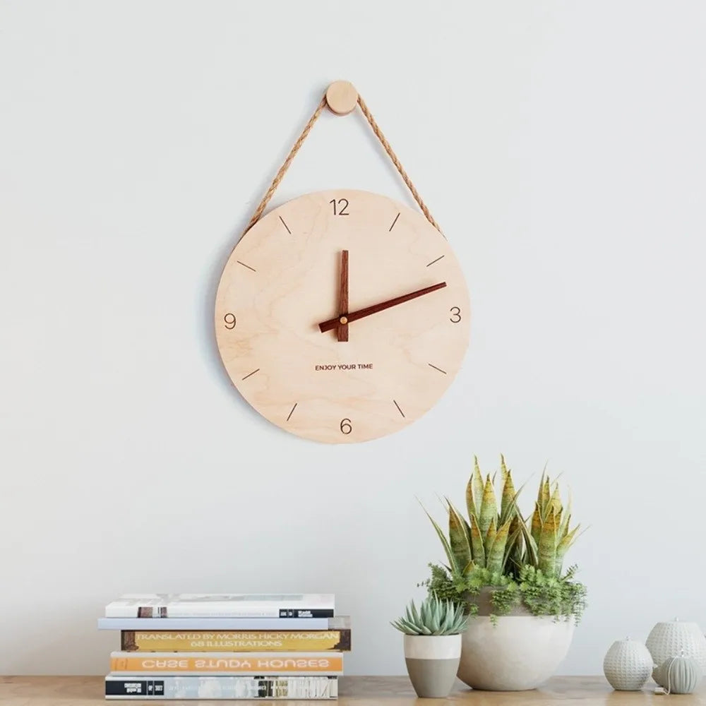 Horloge Murale silencieuse en Bois de Bouleau