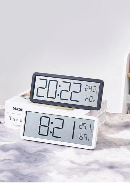 Horloge Murale Digitale LCD – Heure, Température, Humidité
