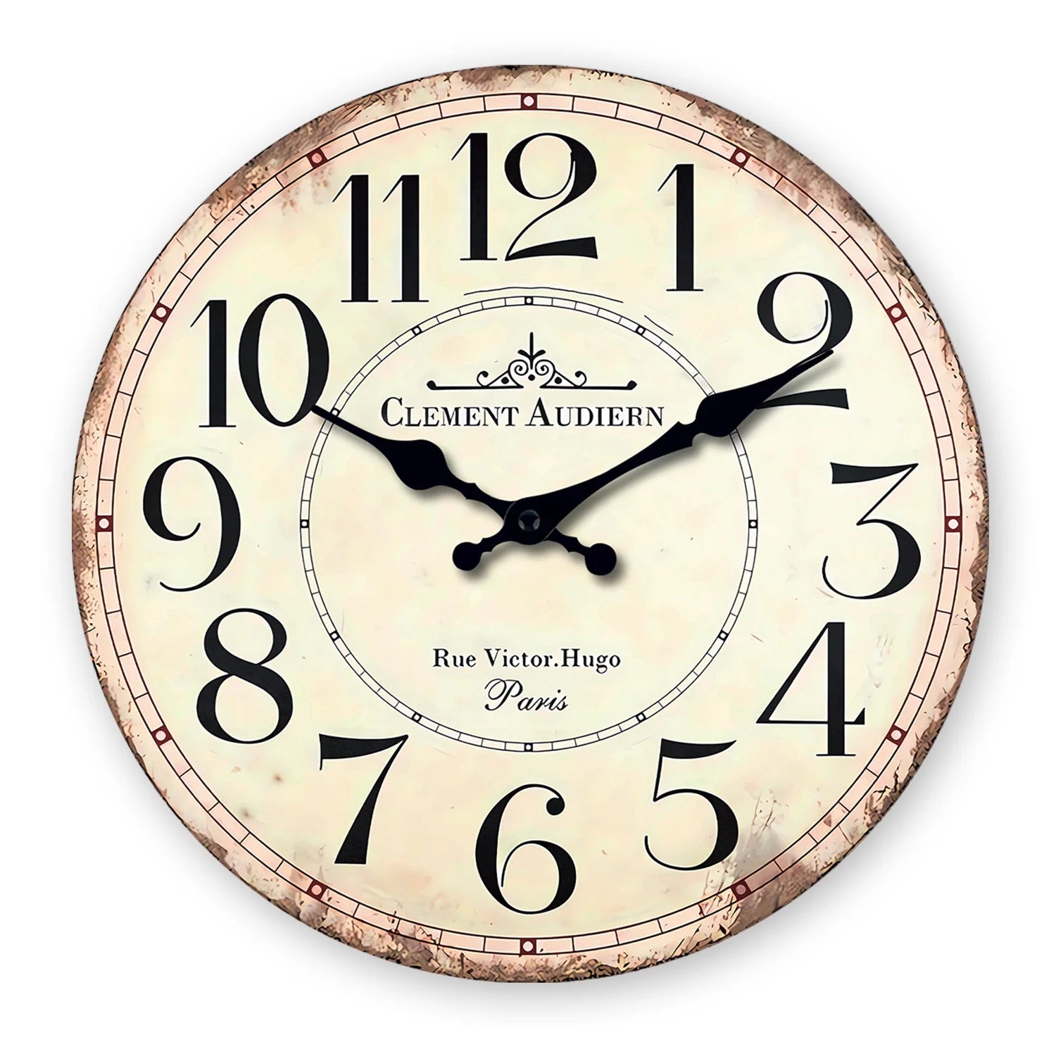 Horloge Murale Vintage en Bois Style Rétro Français