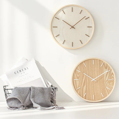 Horloge Murale silencieuse en Bois Naturel