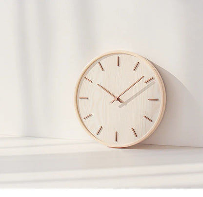 Horloge Murale silencieuse en Bois Naturel