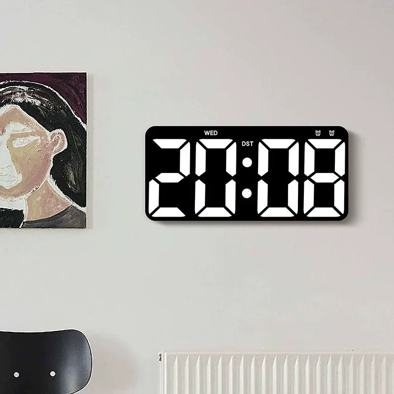 Horloge Murale Digitale LED Minimaliste – Silencieuse