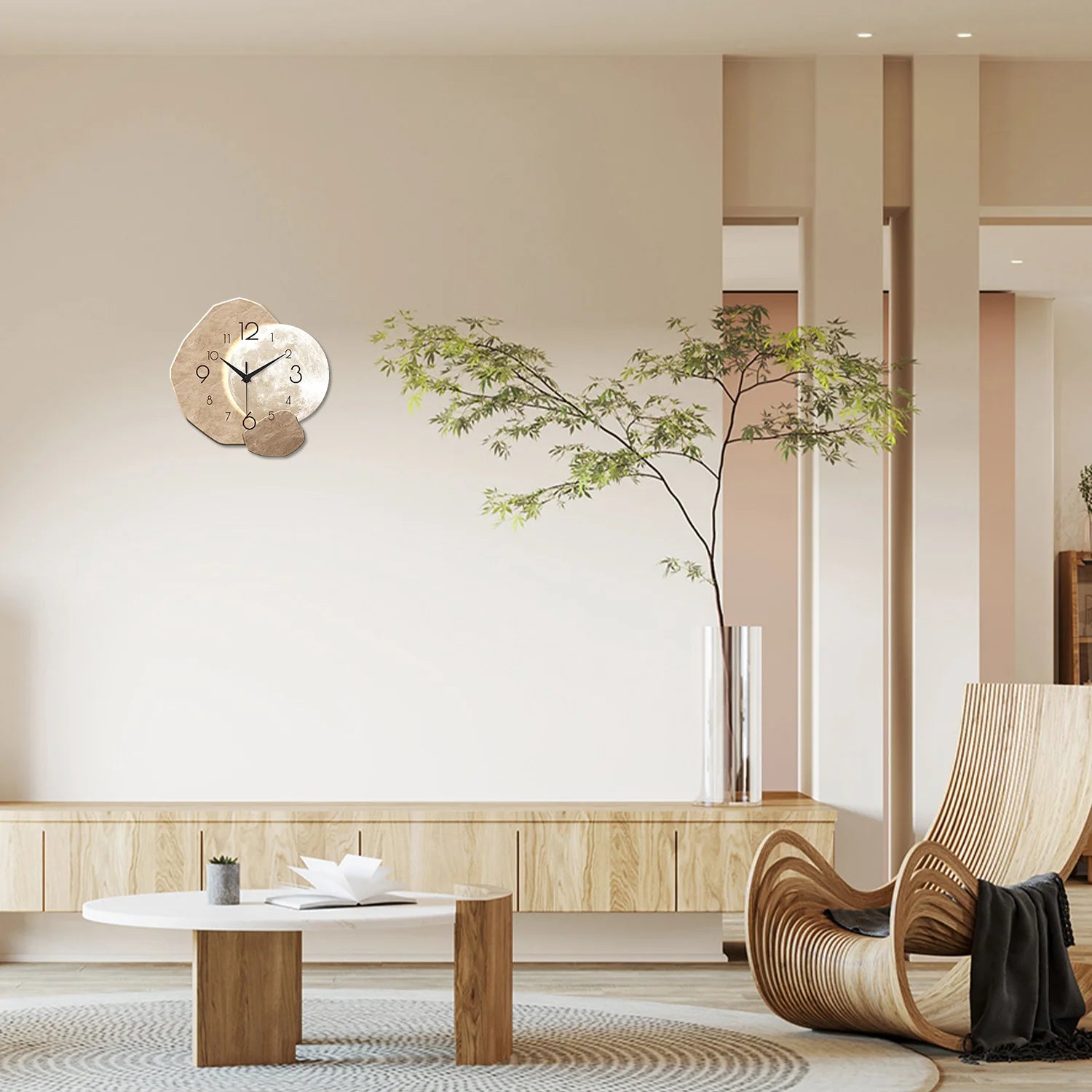 Horloge murale design lunaire