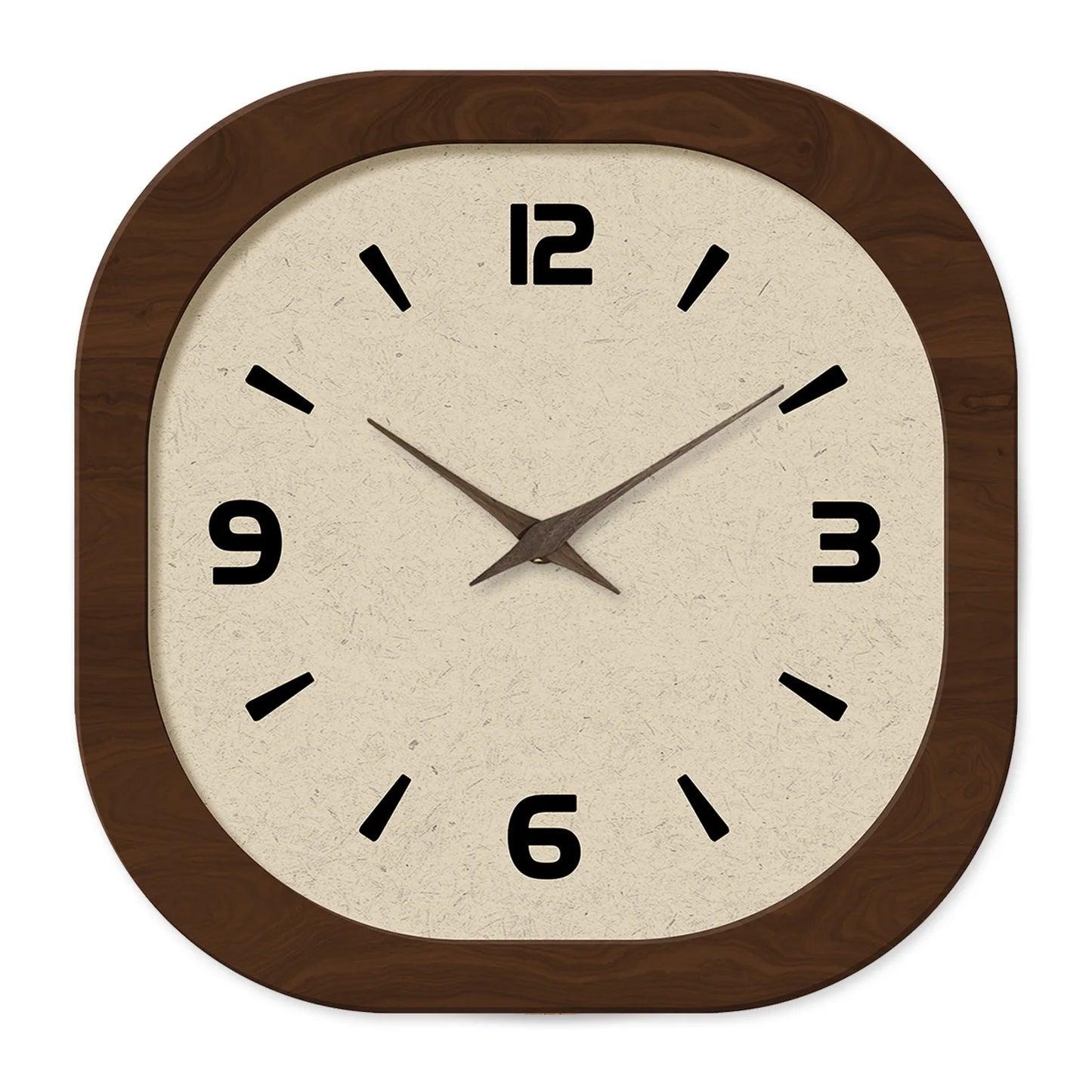 Horloge Murale Carrée Vintage en Bois – Silencieuse