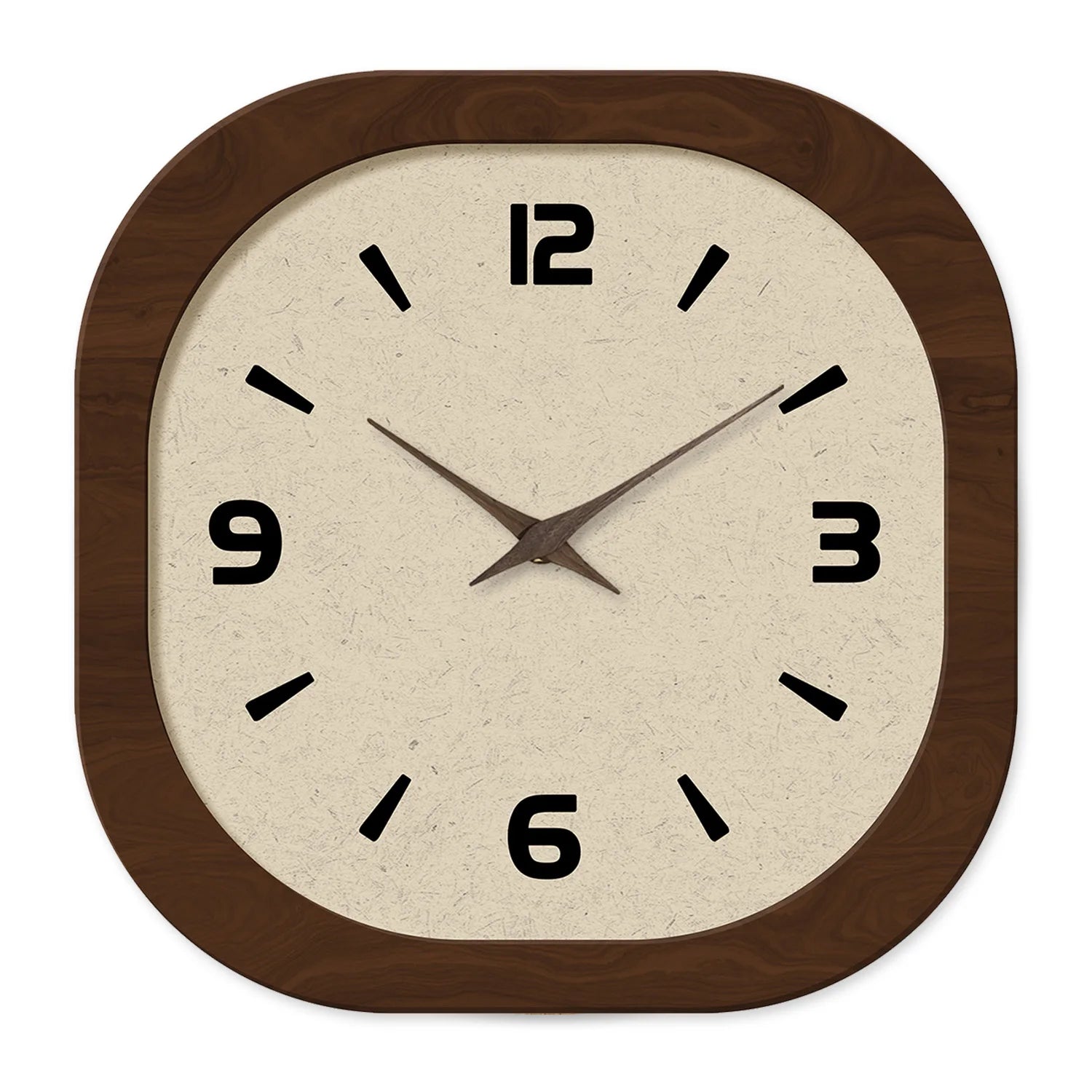 Horloge Murale Carrée Vintage en Bois – Silencieuse