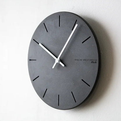 Horloge Murale Minimaliste en Bois – Effet Béton
