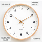 Horloge murale design en bois massif