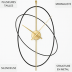 Horloge Murale Design Métal – Style Moderne avec Anneaux Décoratifs