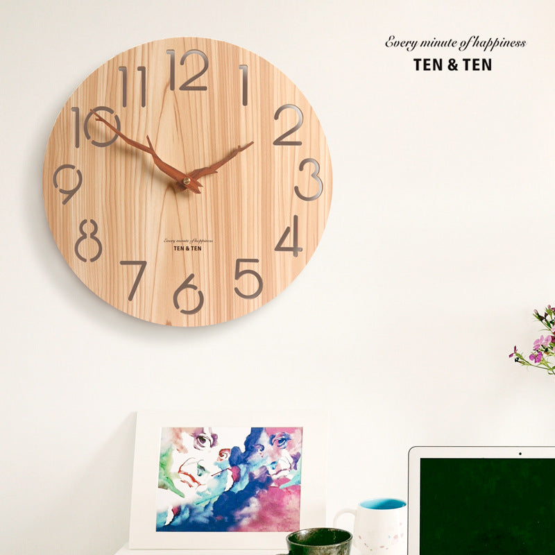 Horloge Murale en Bois Naturel Bambou