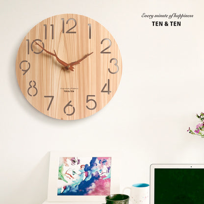Horloge Murale en Bois Naturel Bambou